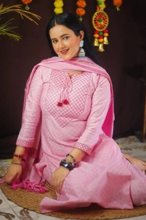 Women Cotton Blend Kurti Pant Dupatta Set f 11