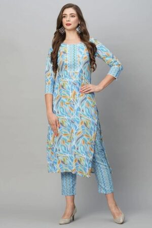 BAMSOM WEAR  Women Cotton Blend Kurti Pant Set
