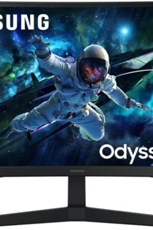 Samsung Odyssey G5 68.4 cm (27 inch) Curved Quad HD LED Backlit VA Panel with HDR10, 1000R curvature, 300 nits brightness, Ports-HDMI,DP,Headphone, DP Cable Monitor (LS27CG550EWXXL)  (AMD Free Sync, Response Time: 1 ms, 165 Hz Refresh Rate)